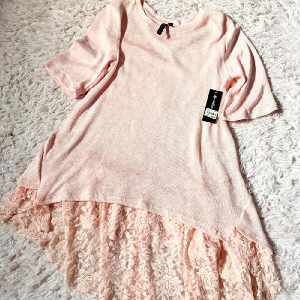 Delicate Soft Girl Fairy Core Flowy Ethereal Coquette Lace Ruffle Top Womens S